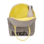 Fluf τσάντα φαγητού με φερμουάρ “LUNCH” Grey – Yellow