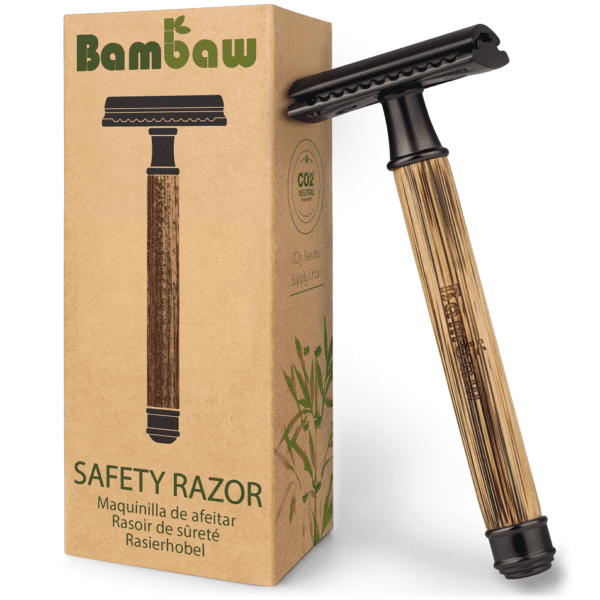Bambaw Επαναχρησιμοποιήσιμο ξυράφι μπαμπού ασφαλείας Slim Dark