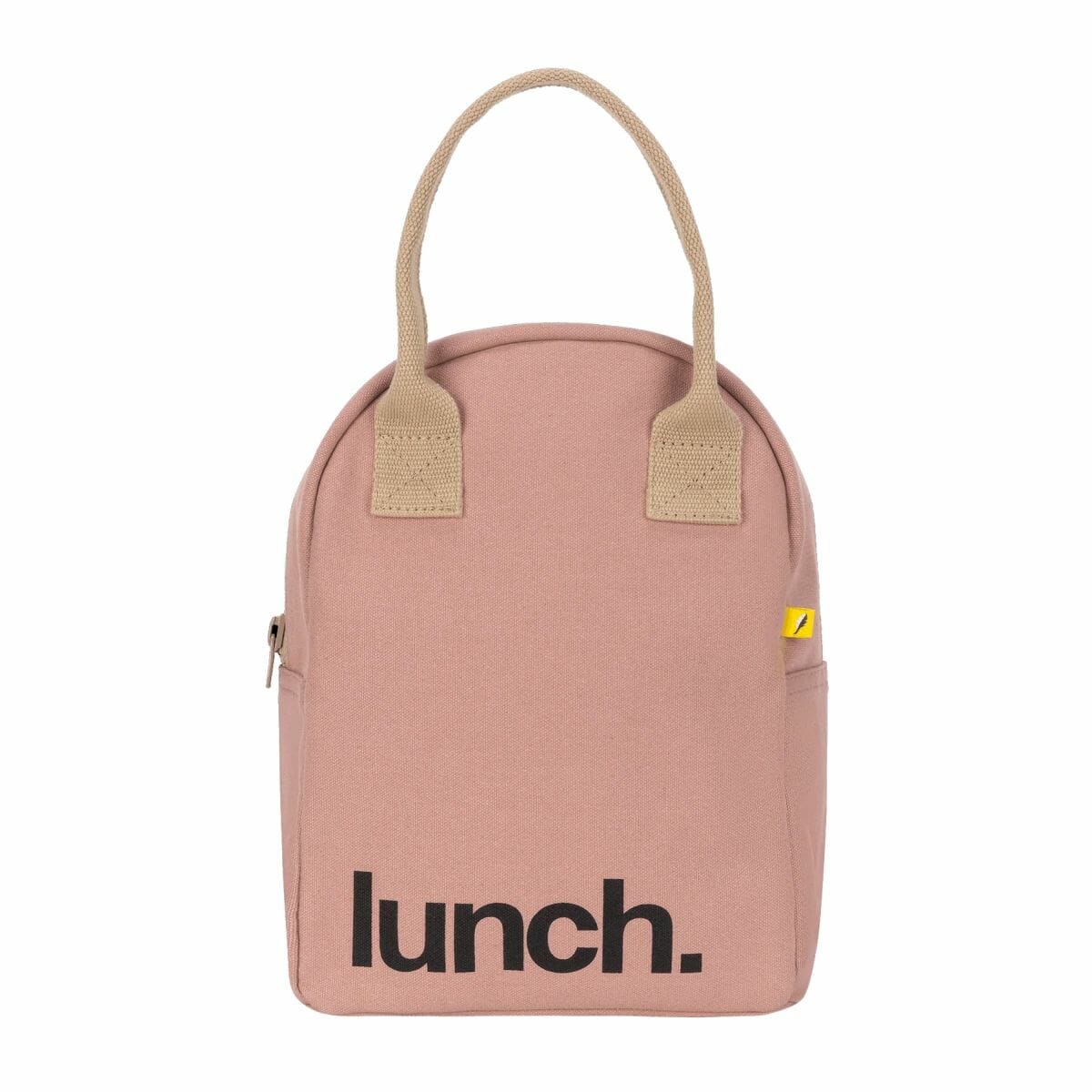 Fluf τσάντα φαγητού με φερμουάρ “LUNCH” Mauve / Pink