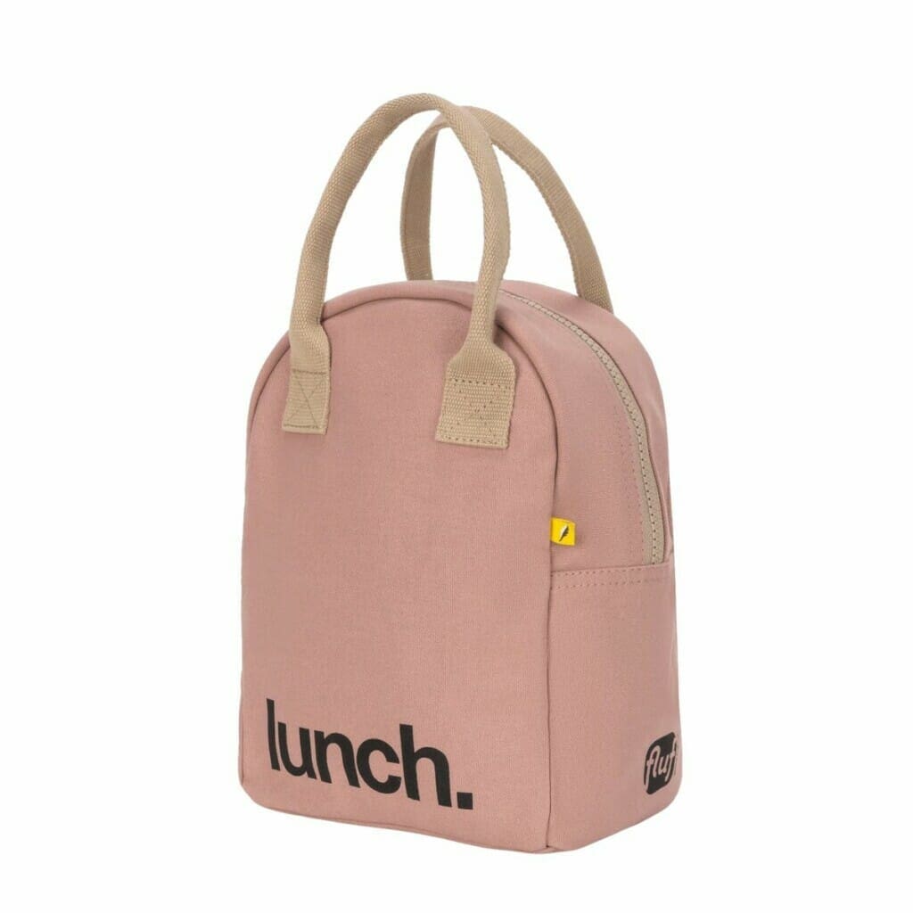 Fluf τσάντα φαγητού με φερμουάρ "LUNCH" Mauve / Pink