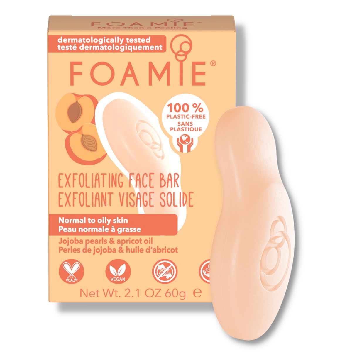 FOAMIE Μπάρα καθαρισμού προσώπου- More Than A Peeling, για κανονική & λιπαρή επιδερμίδα 60gr