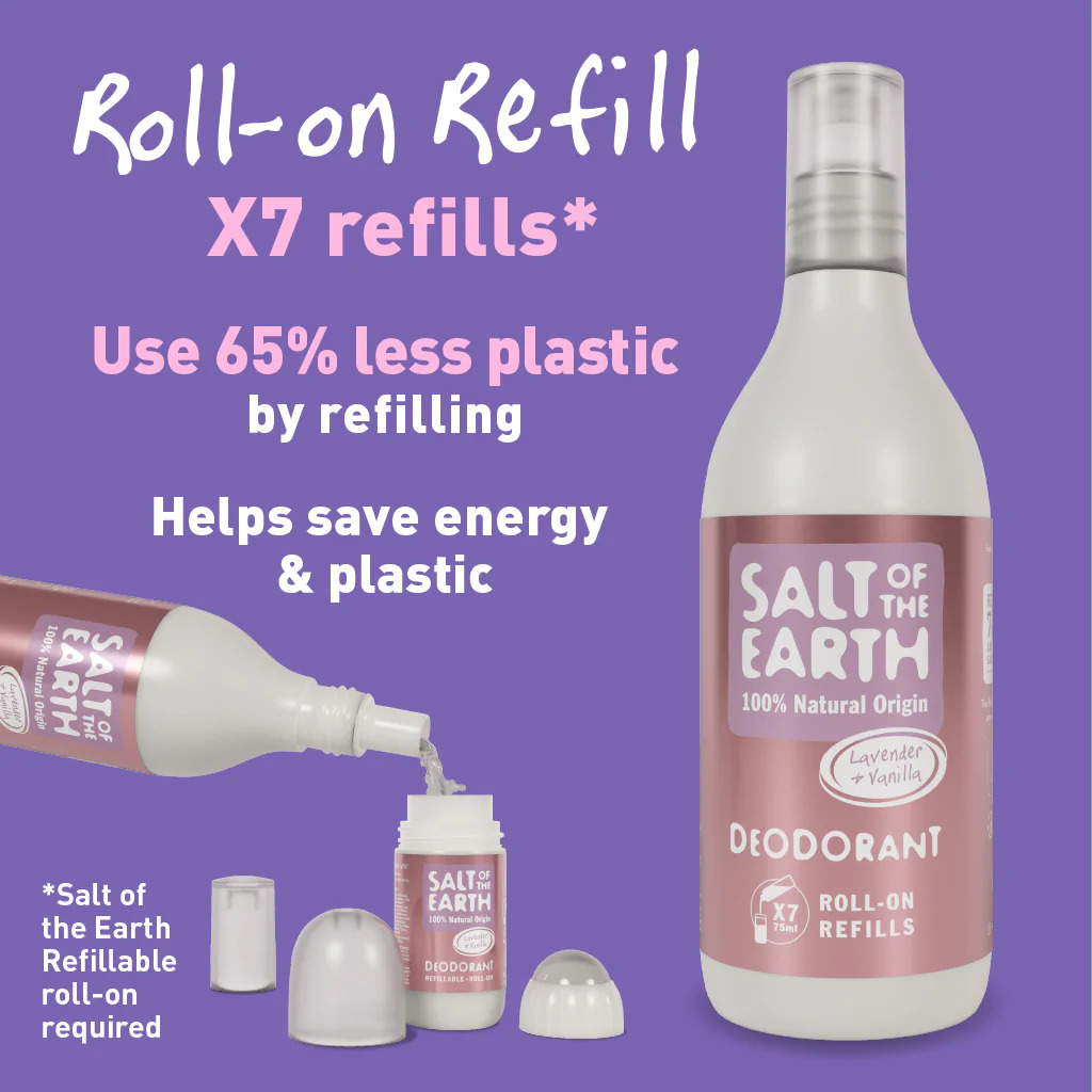 SaltoftheEarth Vegan Αποσμητικό, Roll-On Refill 525ml, Lavender & Vanilla