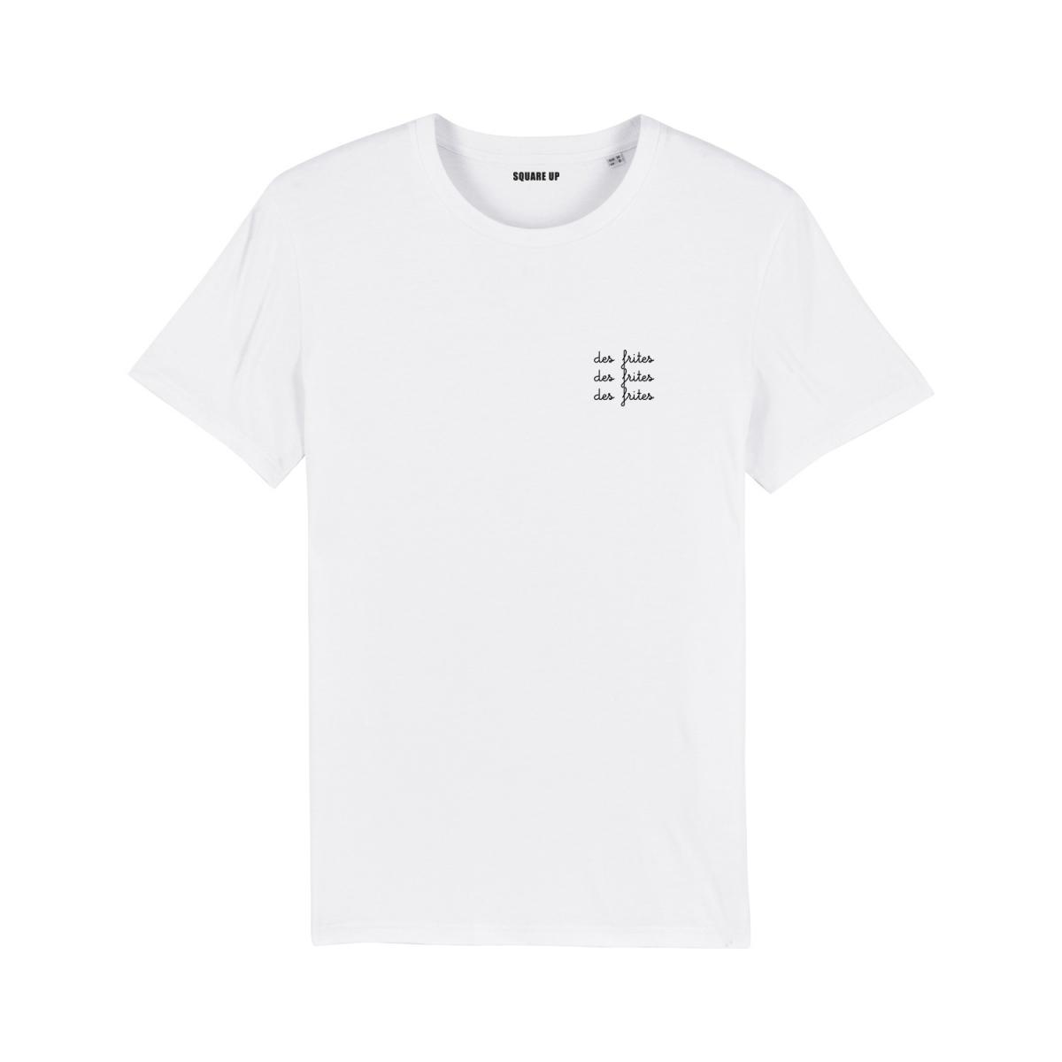 Γυναικείο t-shirt “Des frites des frites des frites” – Άσπρο