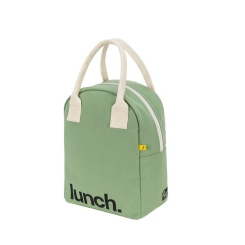 Fluf τσάντα φαγητού με φερμουάρ "LUNCH" Moss