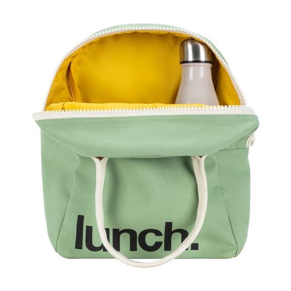 Fluf τσάντα φαγητού με φερμουάρ “LUNCH” Moss