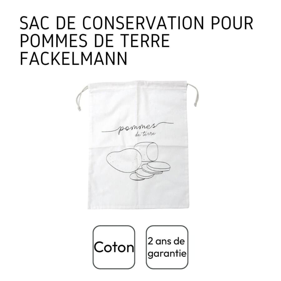 Fackelmann βαμβακερή τσάντα αποθήκευσης πατάτας 41,5 x 32,3 cm