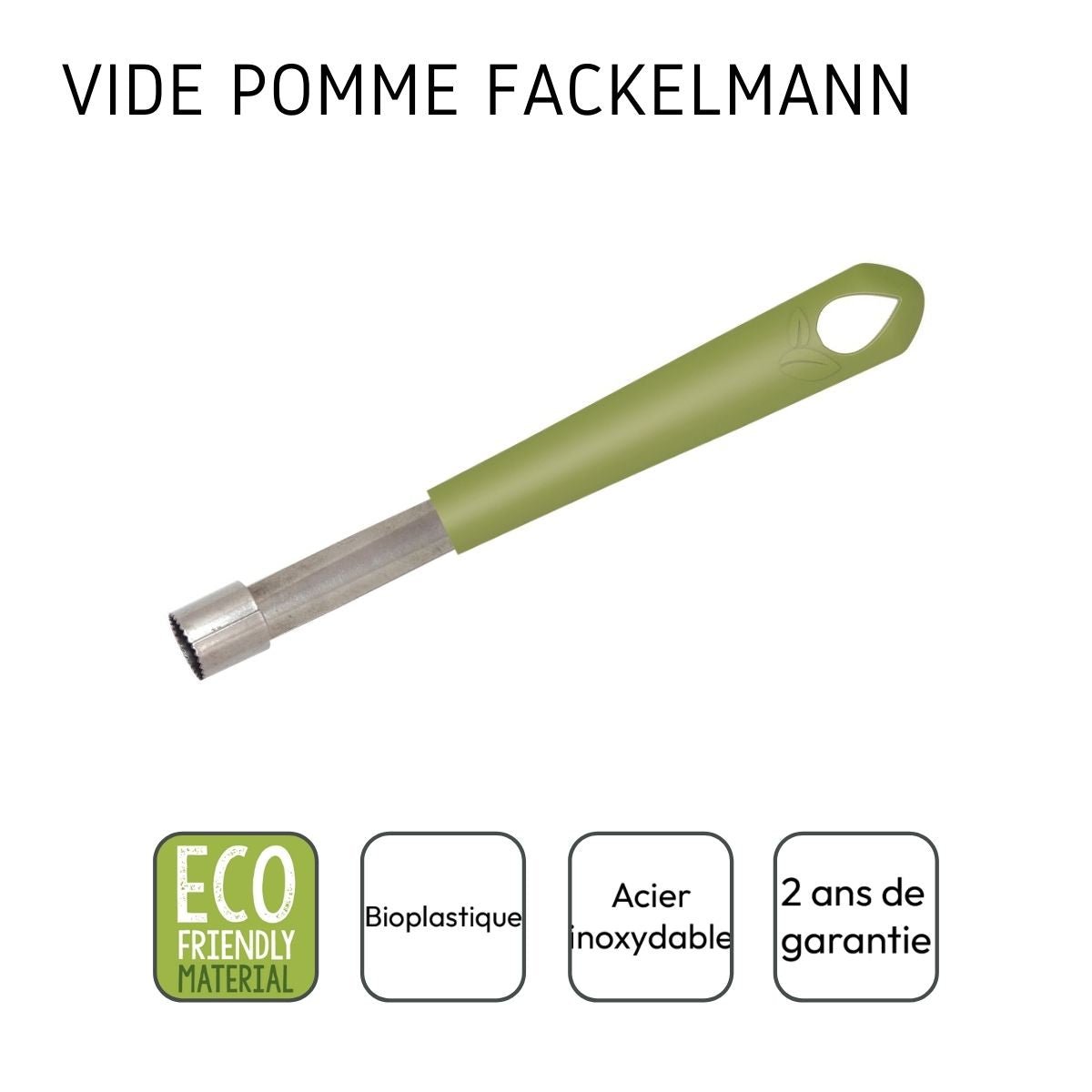 Fackelmann οικολογικός Καθαριστής Μήλου από βιοπλαστικό 20.5×2.5x2cm